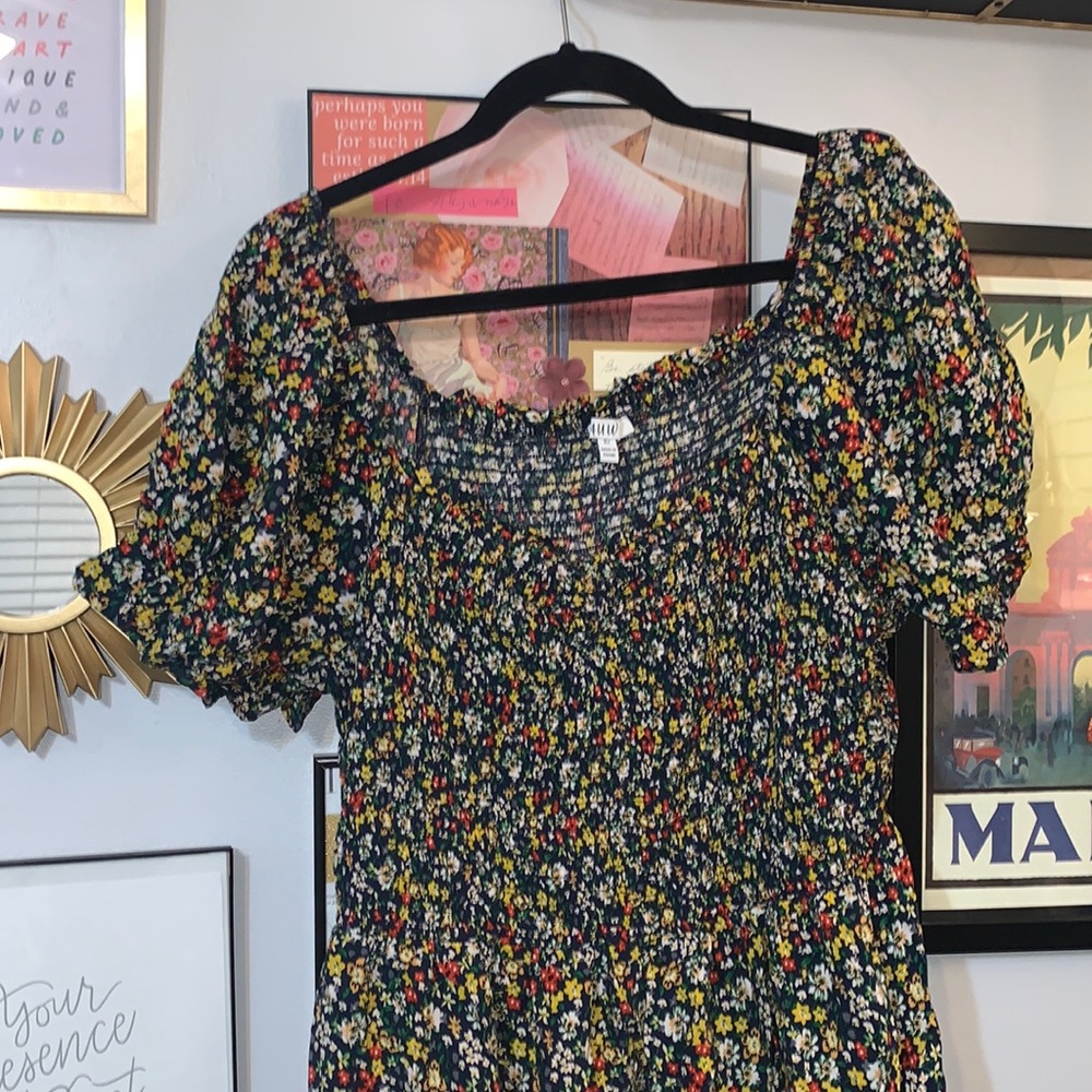 3X Floral Babydoll Dress
